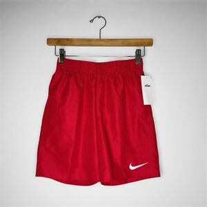 New Nike Swim Boys Vibrant Red Swim Trunks Shorts Med